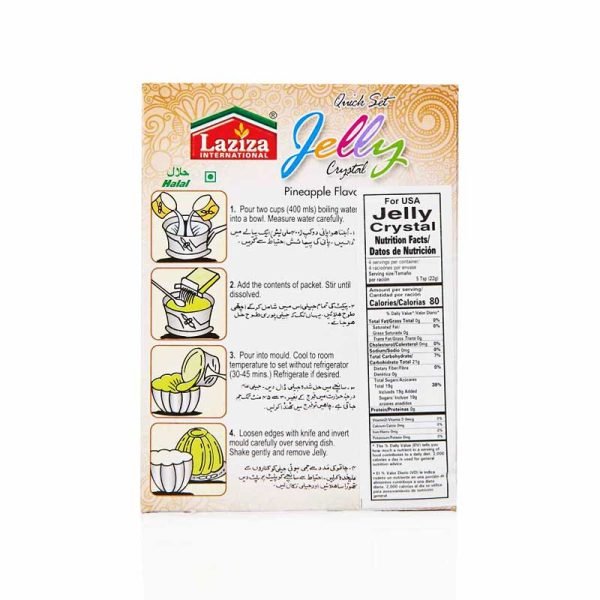 Laziza Jelly Crystals Pineapple Flavor 85g