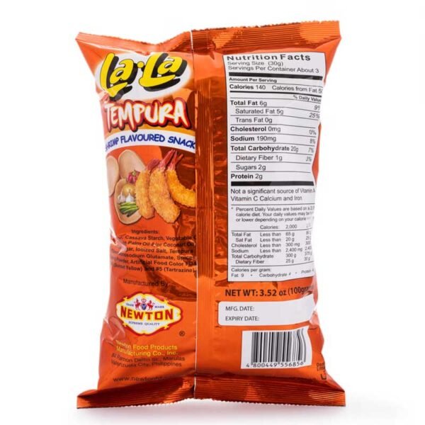 Lala Tempura Shrimp Flavored Chips 100g - Image 2