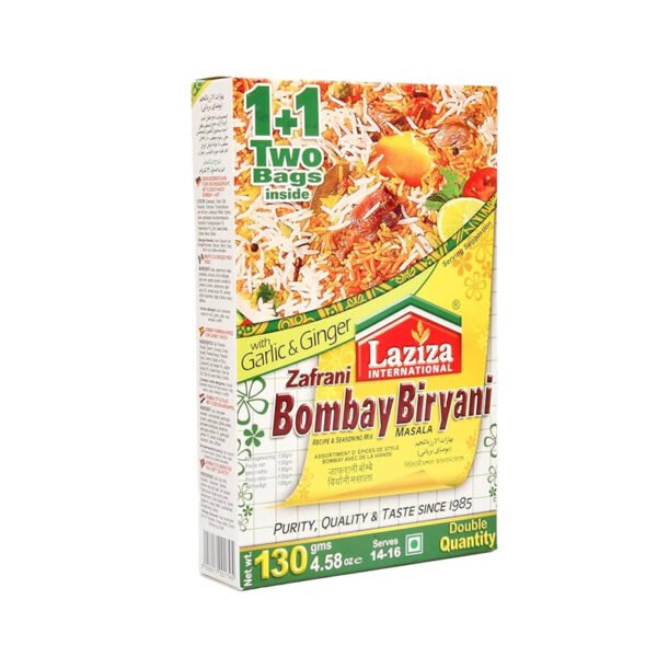 Laziza Zafrani Bombay Biryani Masala Recipe and Seasoning Mix 100g - Image 2