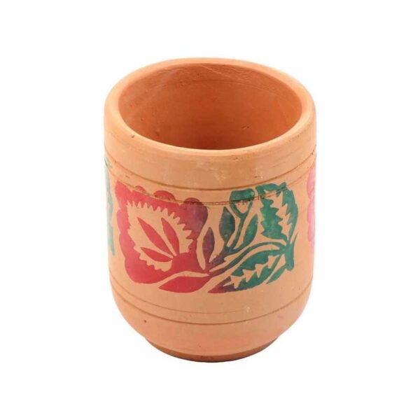 Mitti Clay Drinking Glass Multicoloured Clay Flower & Plant Pots