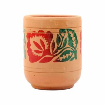 Mitti Clay Drinking Glass Multicoloured Clay Flower & Plant Pots