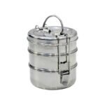 Stainless Steel Clip Tiffin Lunch Box 3 Containers