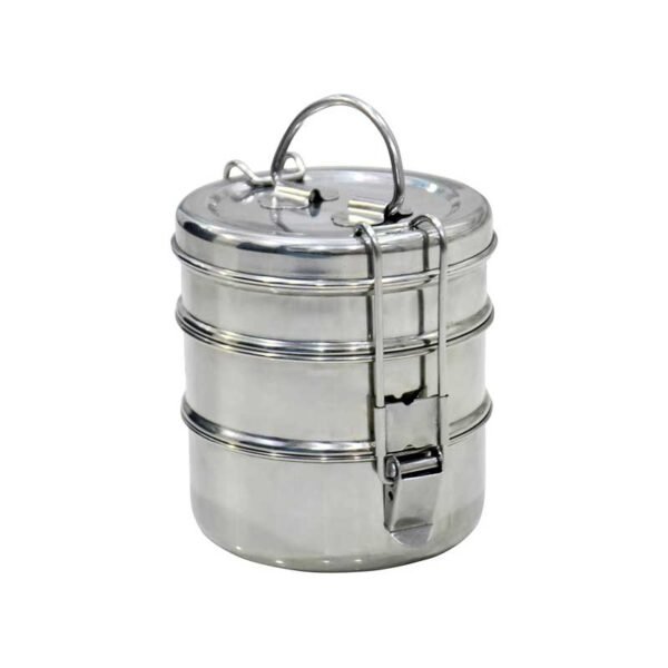 Stainless Steel Clip Tiffin Lunch Box 3 Containers